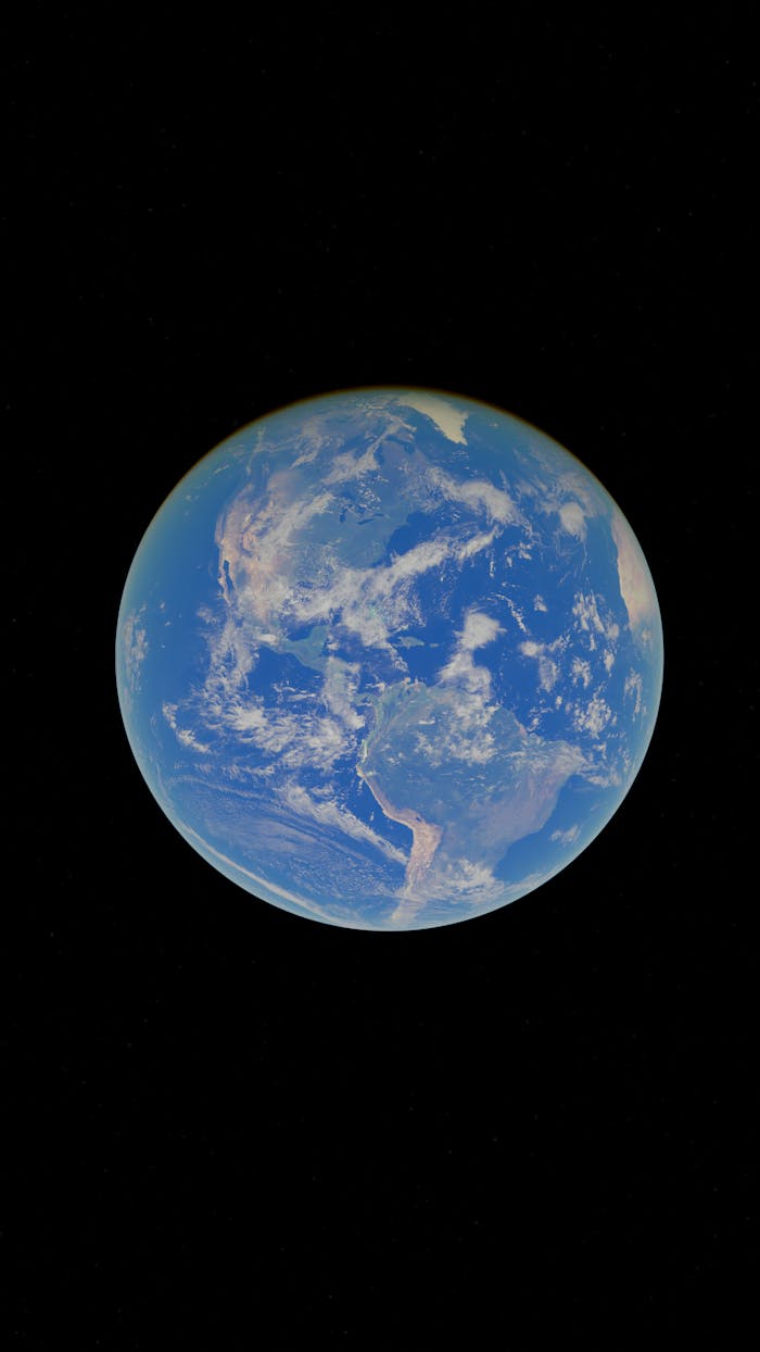 A breathtaking view of Earth from space, showcasing the planet's blue oceans and continents.